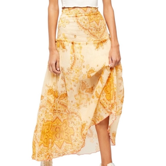 🆕Free People | Drop Waist Long Skirt Sz 4 NWT - Picture 9 of 9